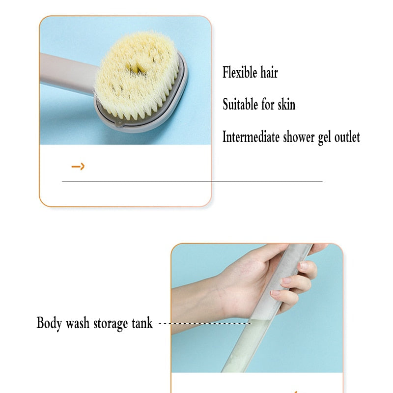 Multifunctional Detachable Bath Brush Back Body Bath Shower Sponge Scrubber Brushes With Handle Massager Bathroom Brush